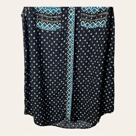 0010. ANTHROPOLOGIE AKEMI + KIN SLEEVELESS TOP BUTTON UP HIGH LOW SIZE SMALL‎ - Picture 6 of 11